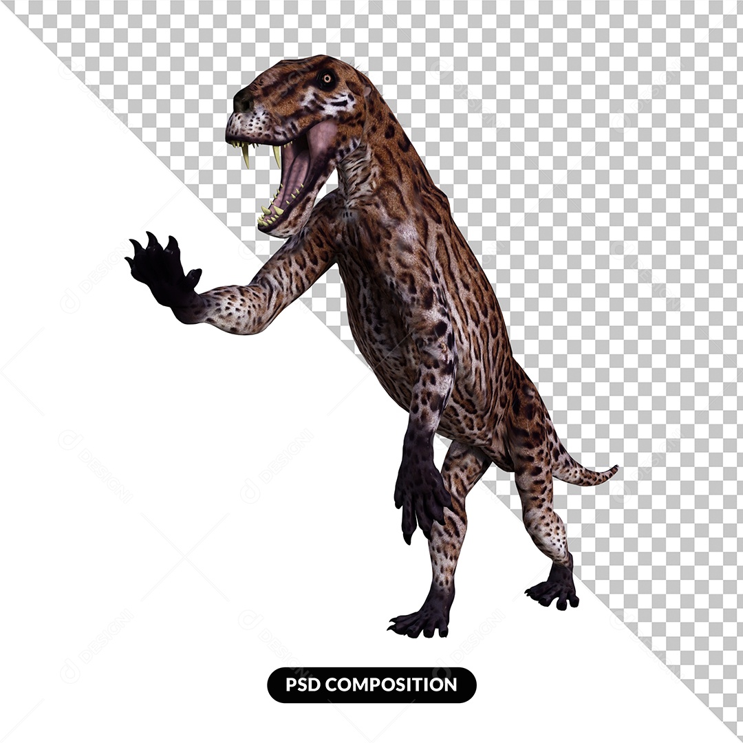 Lycaenops Dinossauro Elemento 3D para Composição PSD