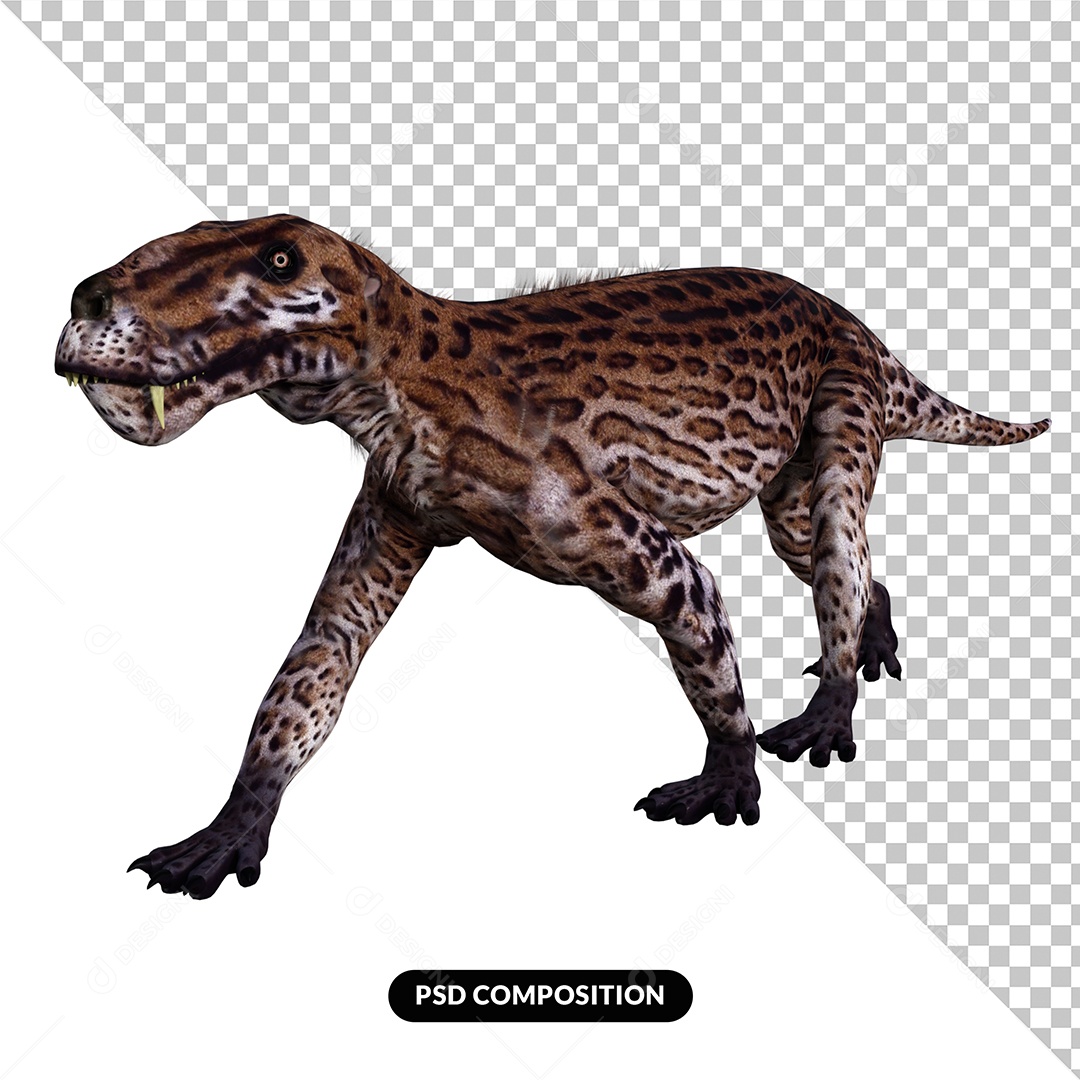 Lycaenops Dinossauro Elemento 3D para Composição PSD