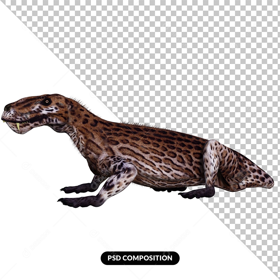 Lycaenops Dinossauro Elemento 3D para Composição PSD
