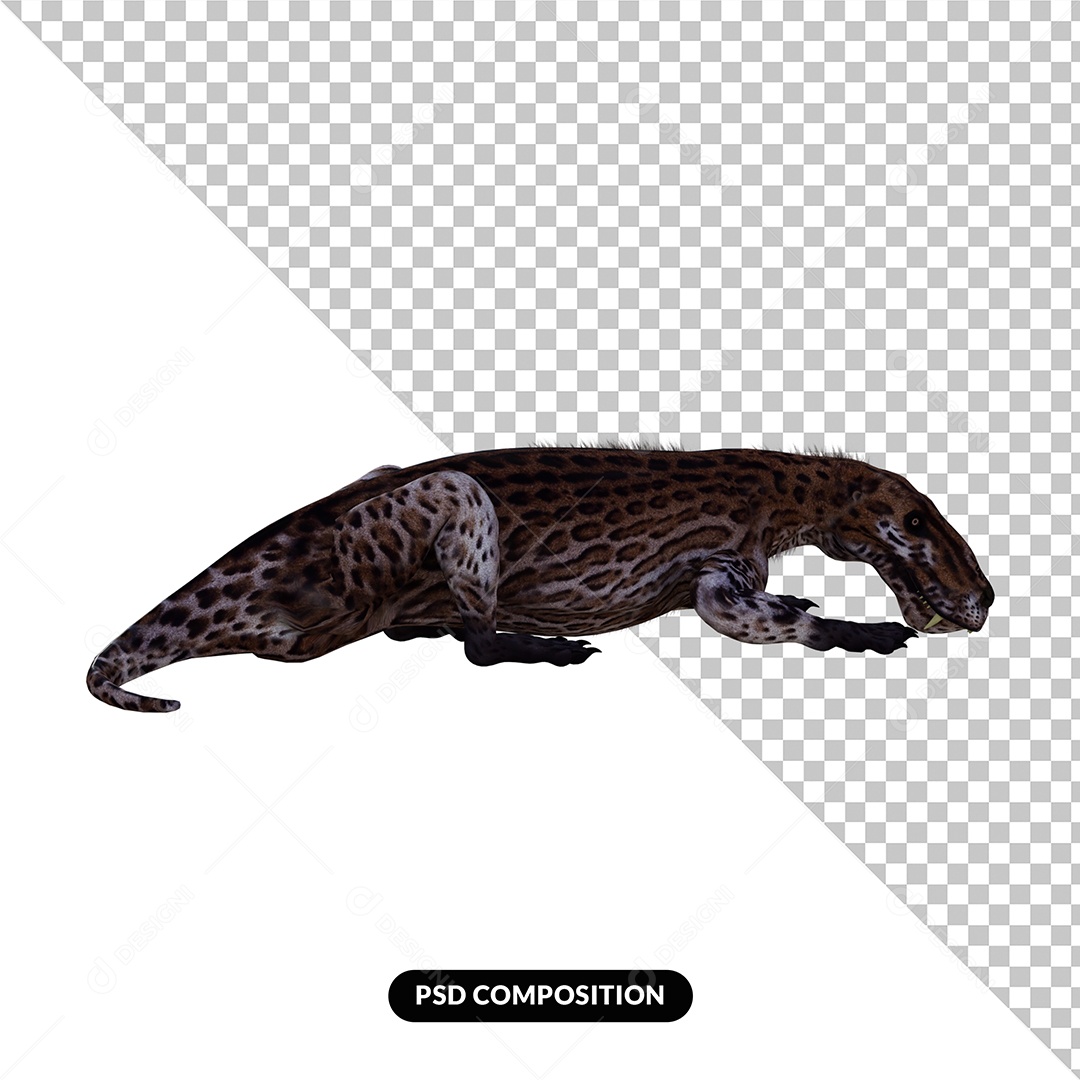 Lycaenops Dinossauro Elemento 3D para Composição PSD