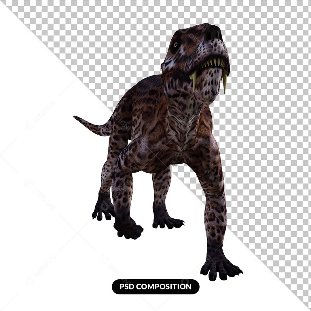 Lycaenops Dinossauro Elemento 3D para Composição PSD
