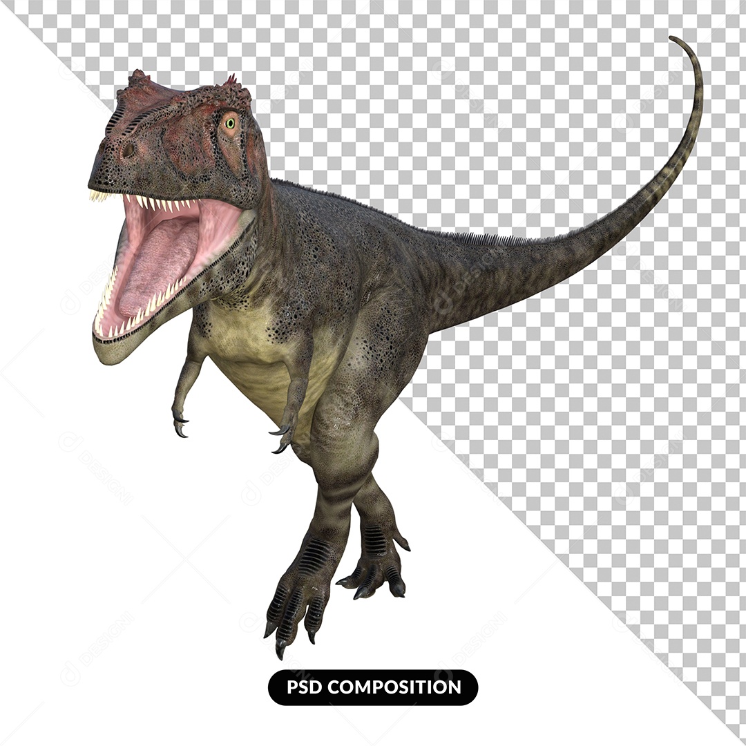 Mapusaurus Dinossauro Elemento 3D para Composição PSD
