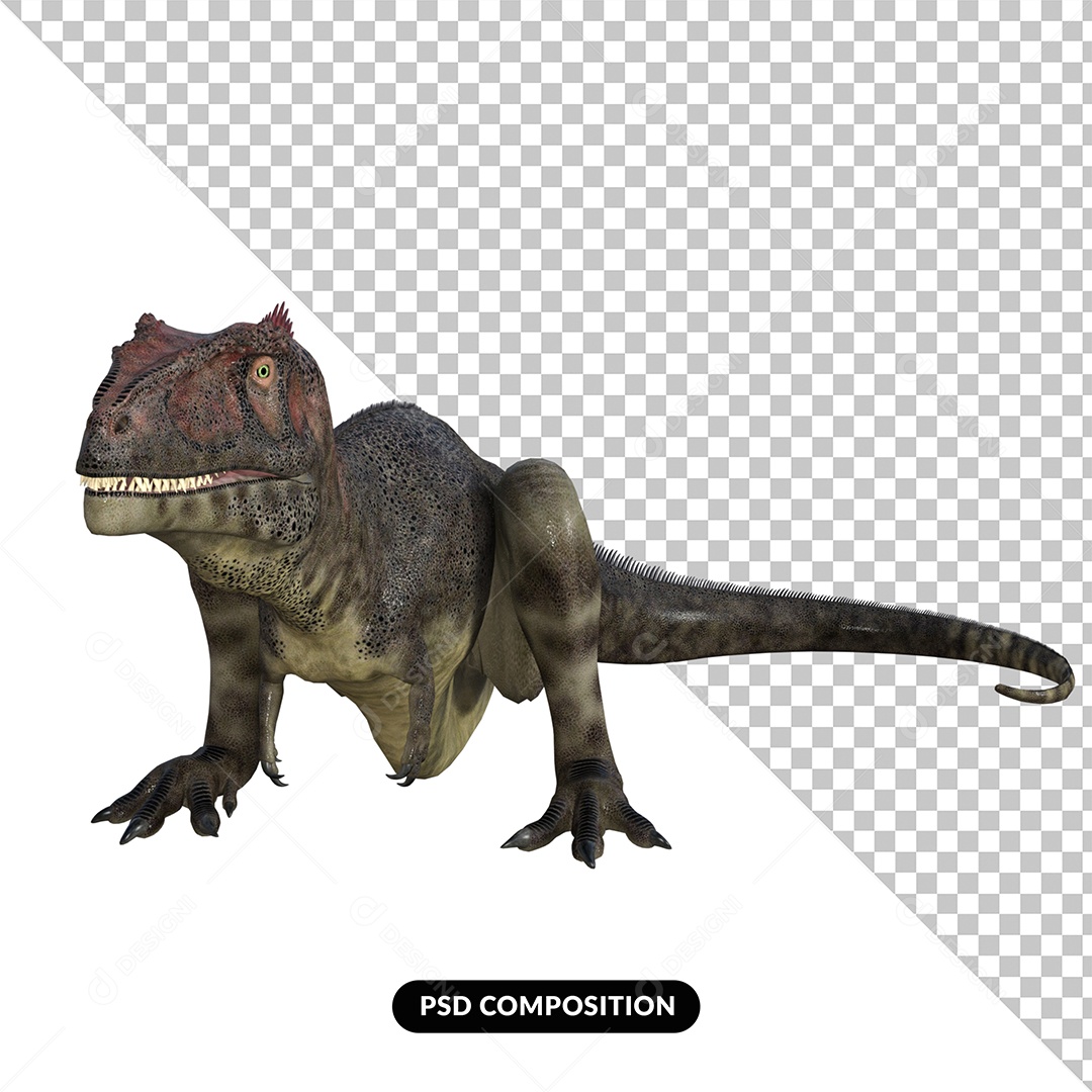 Mapusaurus Dinossauro Elemento 3D para Composição PSD