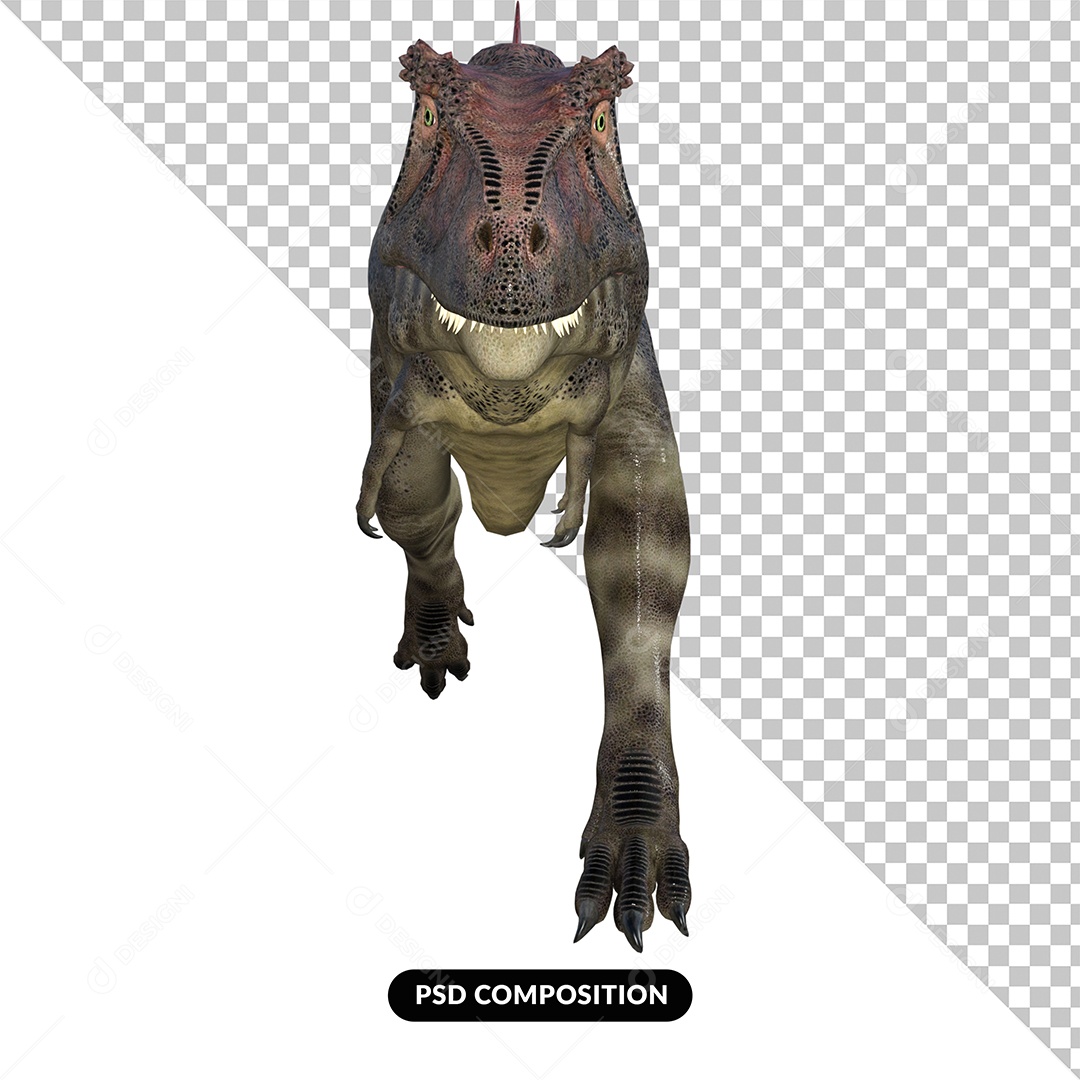 Mapusaurus Dinossauro Elemento 3D para Composição PSD