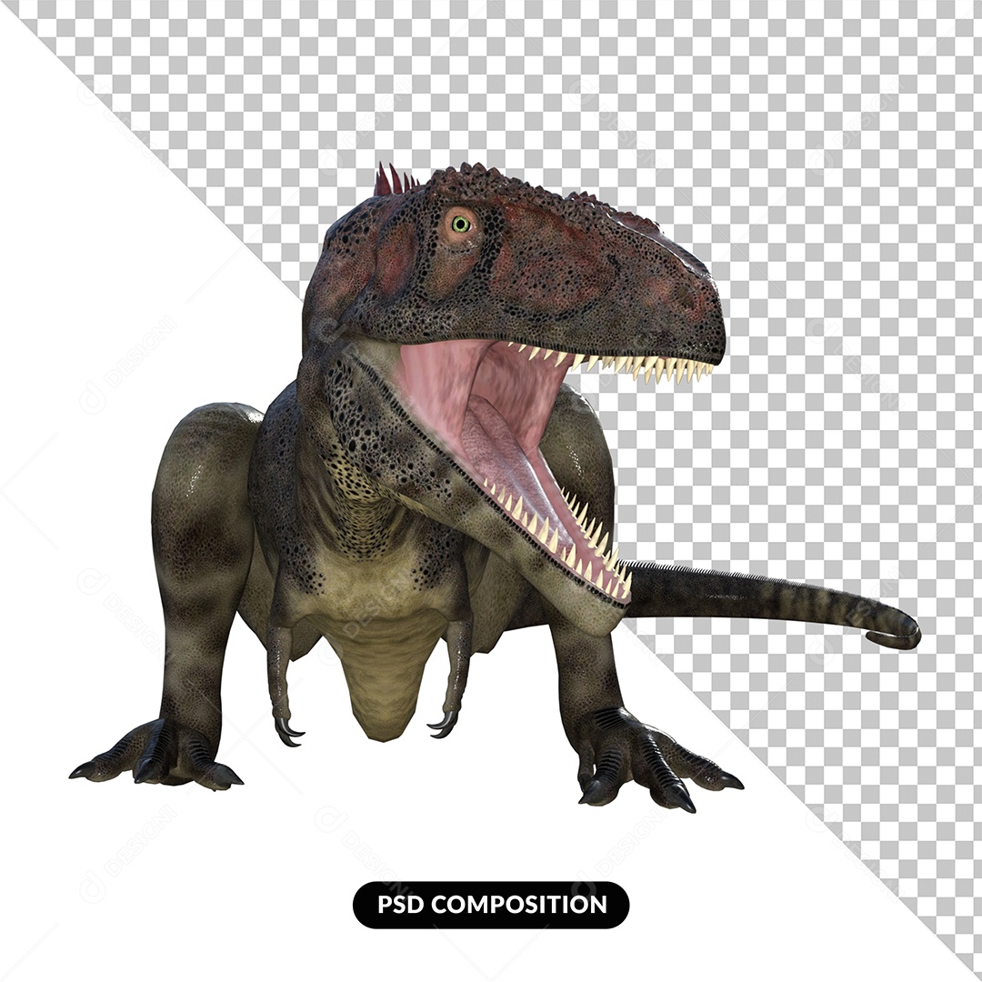 Mapusaurus Dinossauro Elemento 3D para Composição PSD