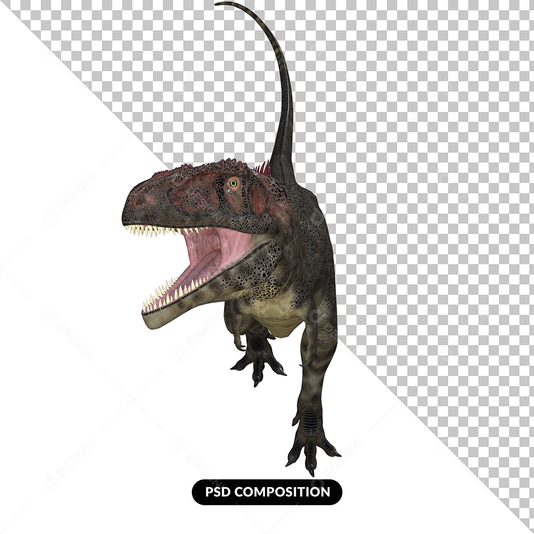 Mapusaurus Dinossauro Elemento 3D para Composição PSD