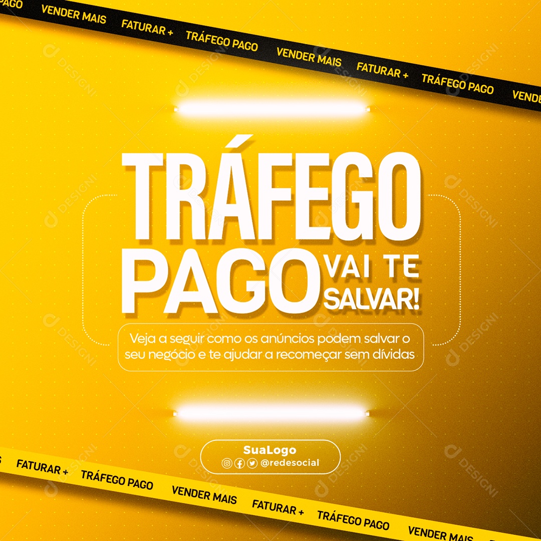 Tráfego Pago Vai Te Salvar Social Media PSD Editável