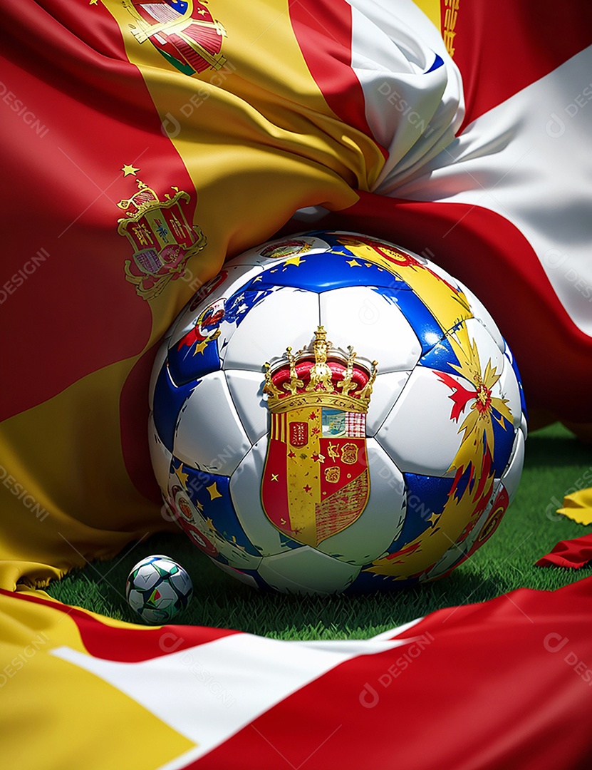 Campeões da bola do estádio da bandeira espanhola do futebol