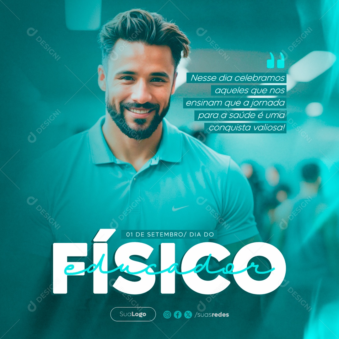 Social Media 01 De Setembro Dia Do Educador Físico PSD Editável