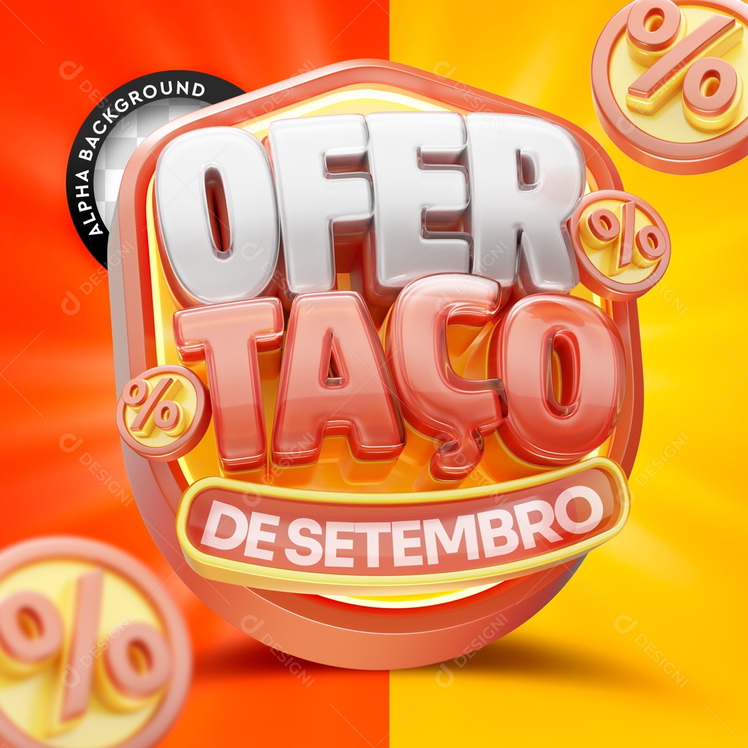 Ofertaço de Setembro Selo 3D Para Composição PSD