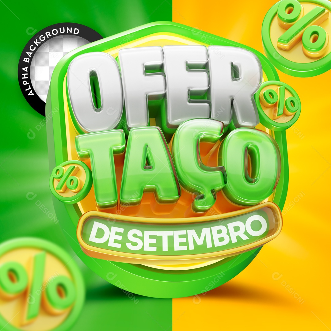 Selo 3D Ofertaço De Setembro Para Composição PSD