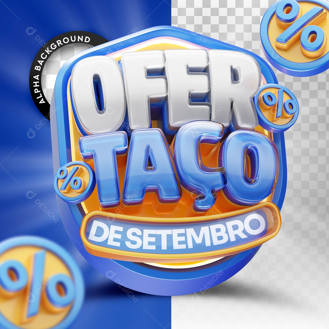 Selo 3D Ofertaço De Setembro Para Composição PSD