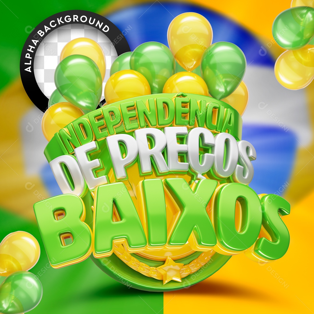 Selo 3D Independência Do Brasil Para Composição PSD