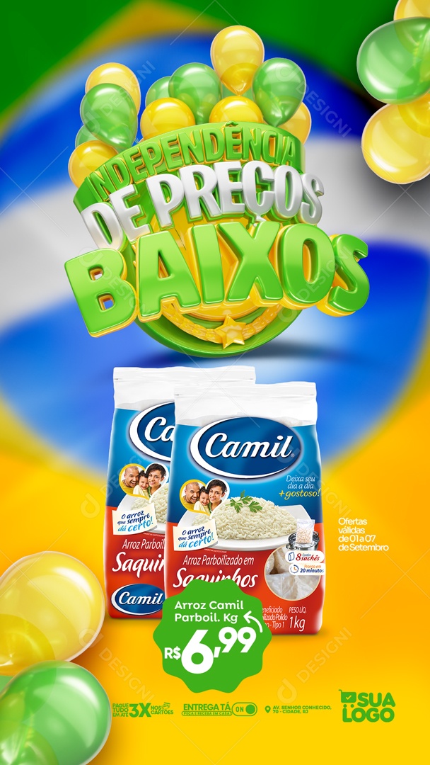 Story Independência De Preços Baixos Supermercado Social Media PSD Editável