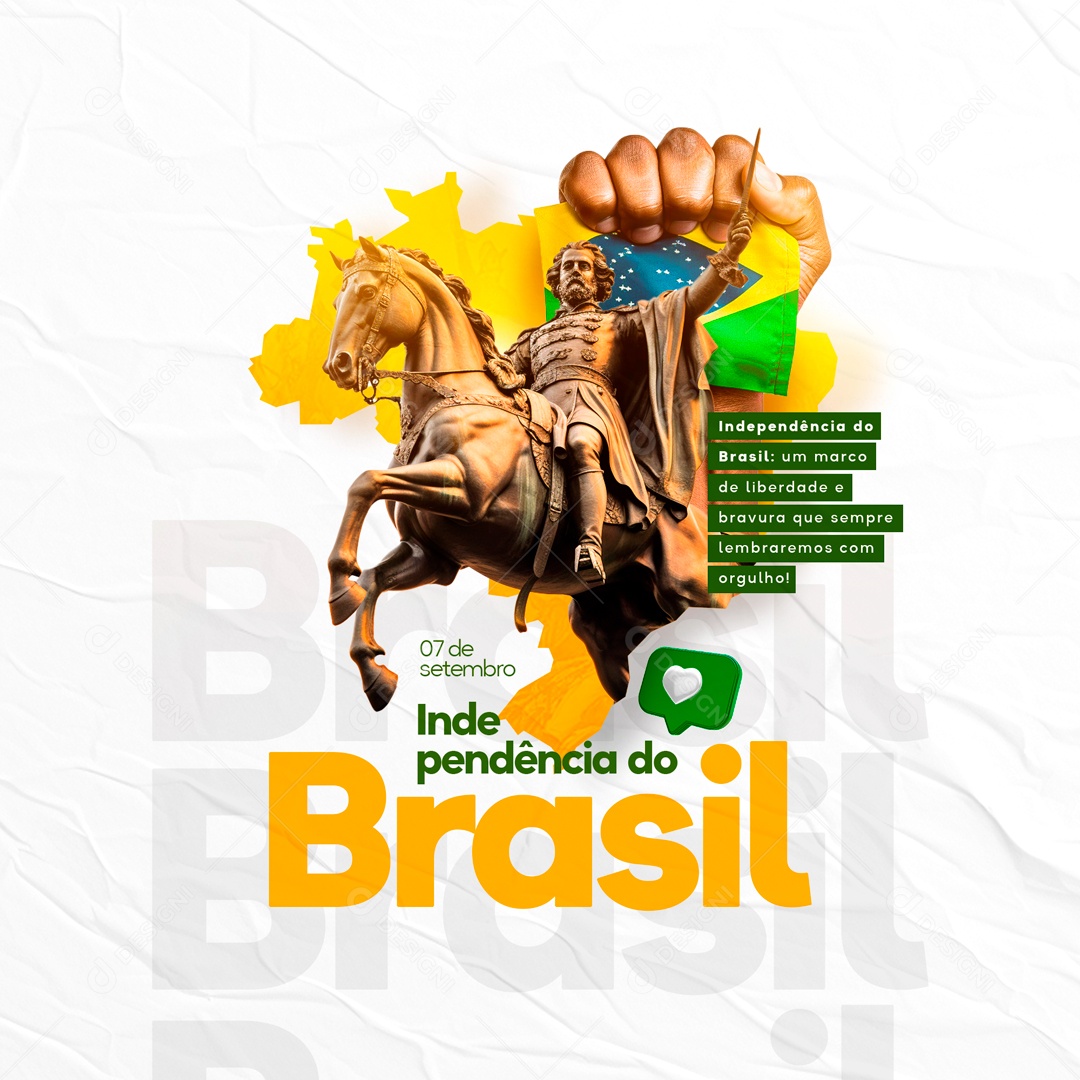 Um Marco De Liberdade Independência Do Brasil Social Media PSD Editável