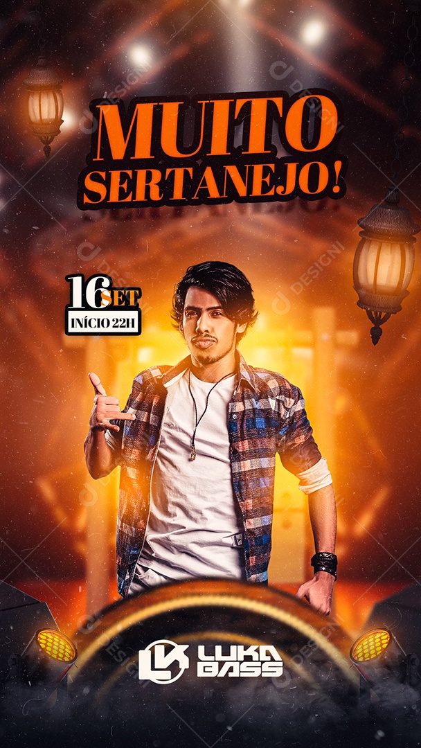 Story Flyer Luka Bass Muito Sertanejo Social Media PSD Editável