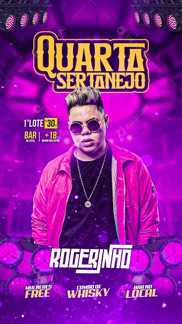 Story Flyer Quarta Sertanejo Rogerinho Social Media PSD Editável