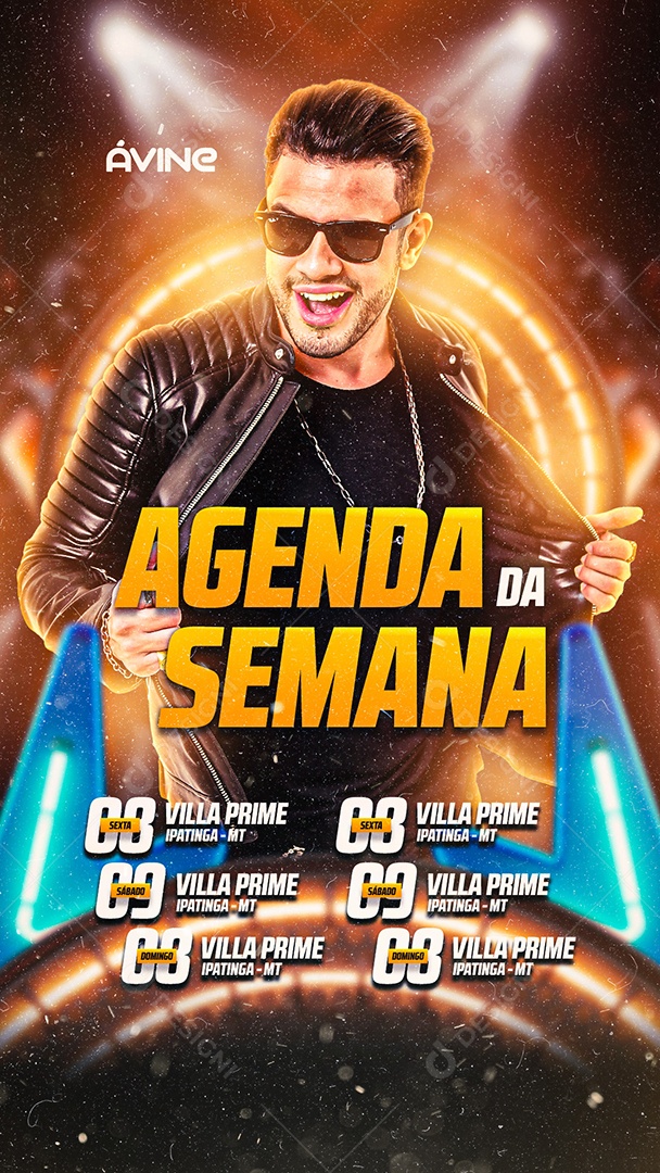 Story Flyer Ávine Vinny Agenda Da Semana Social Media PSD Editável