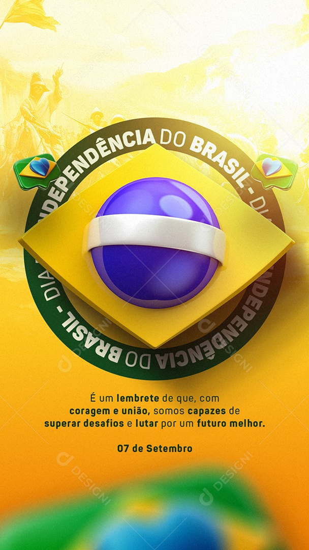Story Dia da Independência do Brasil 07 De Setembro Social Media PSD Editável
