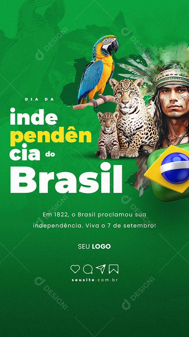 Story Dia da Independência do Brasil 7 De Setembro Social Media PSD Editável