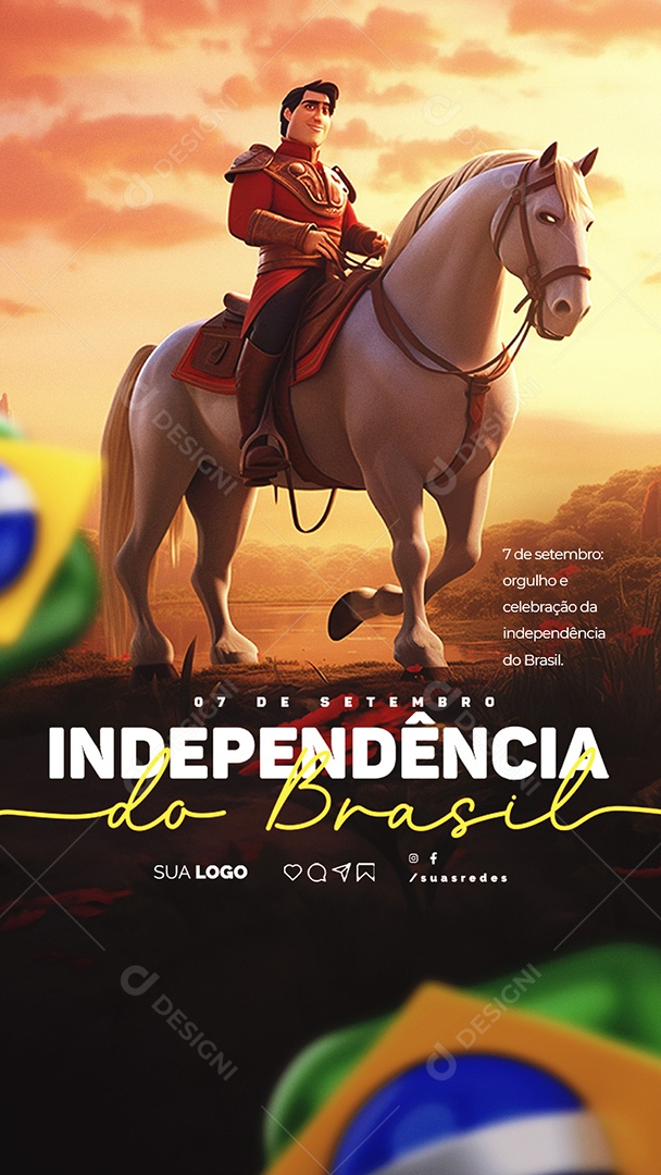 Story Dia Da Independência do Brasil Orgulho e Celebração Social Media PSD Editável