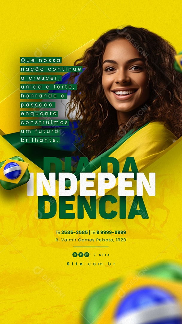 Story Dia Da Independência do Brasil Que nossa Nação Continue a Crescer Social Media PSD Editável