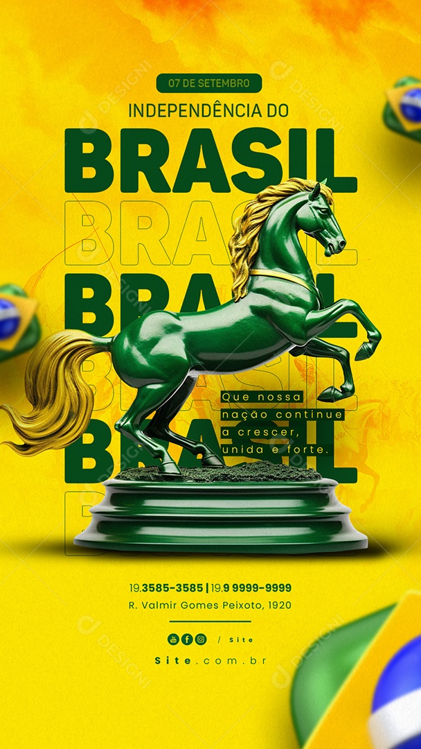 Story Dia Da Independência do Brasil 07 de Setembro Social Media PSD Editável