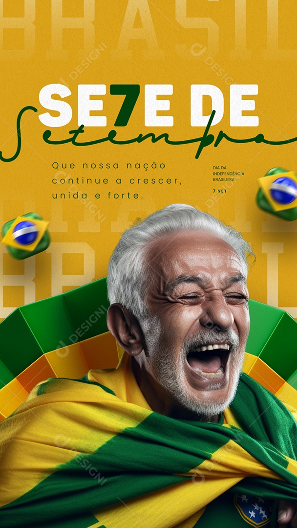 Story Dia Da Independência do Brasil 07 de Setembro Social Media PSD Editável