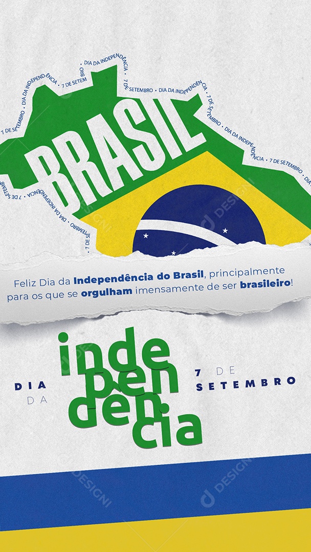 Story Feliz Dia Da Independência do Brasil 7 de Setembro Social Media PSD Editável