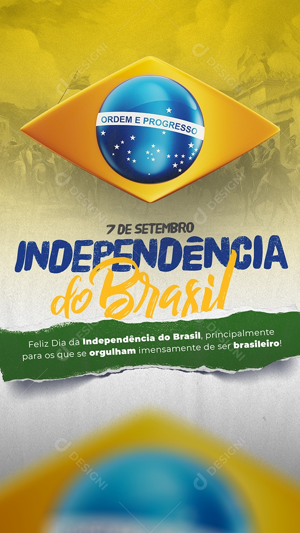 Story Feliz Dia Da Independência do Brasil 7 de Setembro Social Media PSD Editável