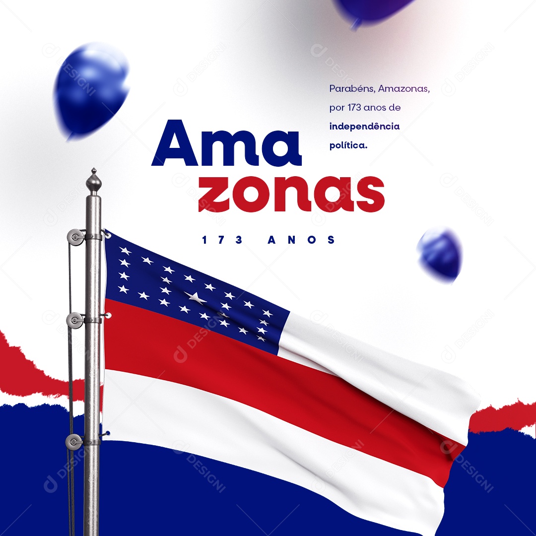 Parabéns Amazona 05 de Setembro 173 Anos Social Media PSD Editável