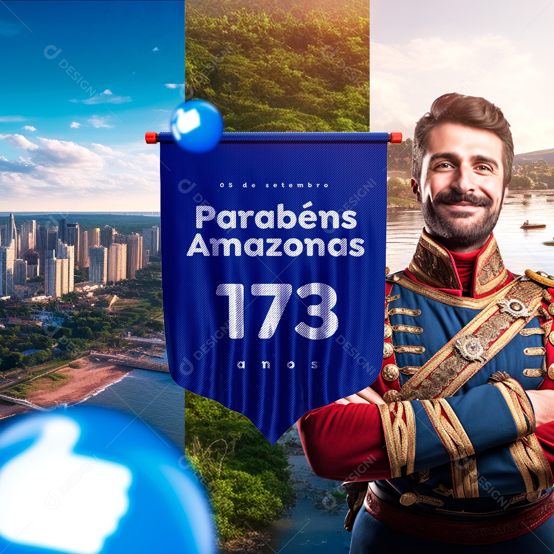 Parabéns 173 Anos 05 de Setembro Social Media PSD Editável