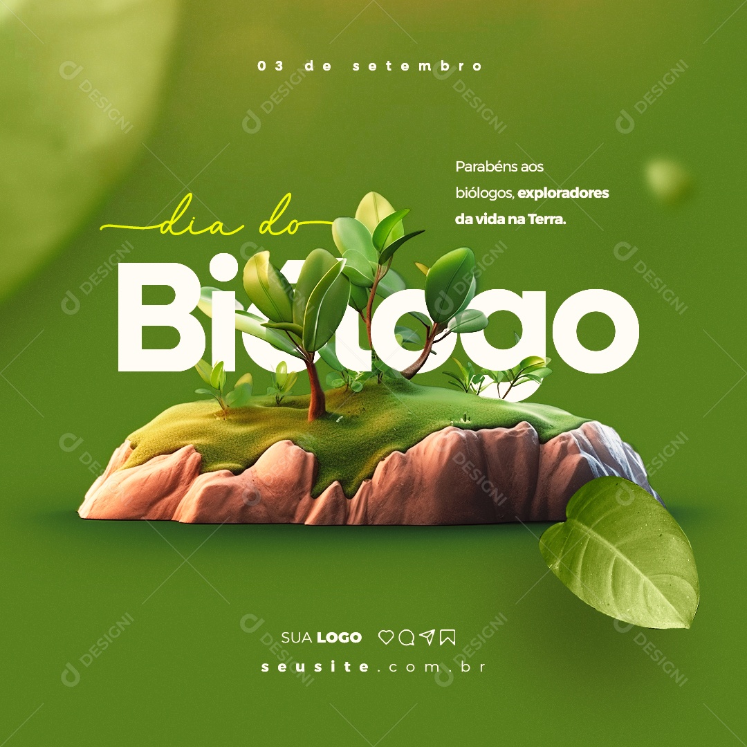 Dia Do Biólogo Parabéns aos Biólogos Exploradores da Vida na Terra Social Media PSD Editável