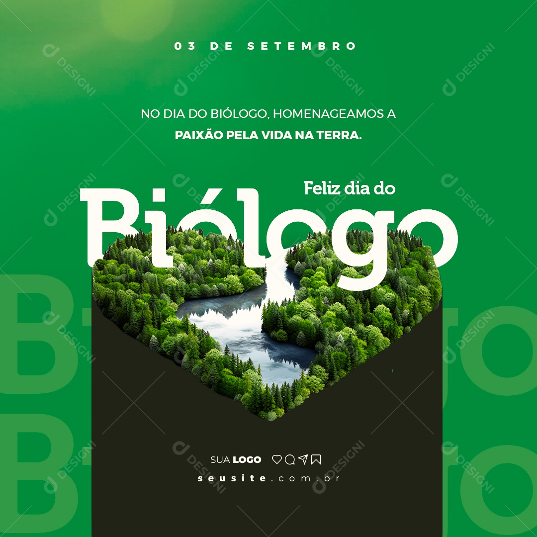 Feliz Dia Do Biólogo 03 de Setembro Social Media PSD Editável