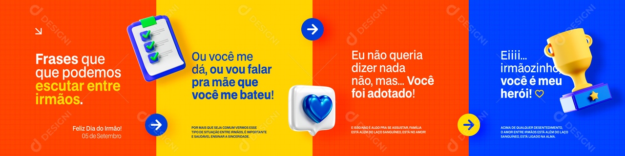 Social Media Carrossel Você é Meu Herói Dia Do Irmão PSD Editável