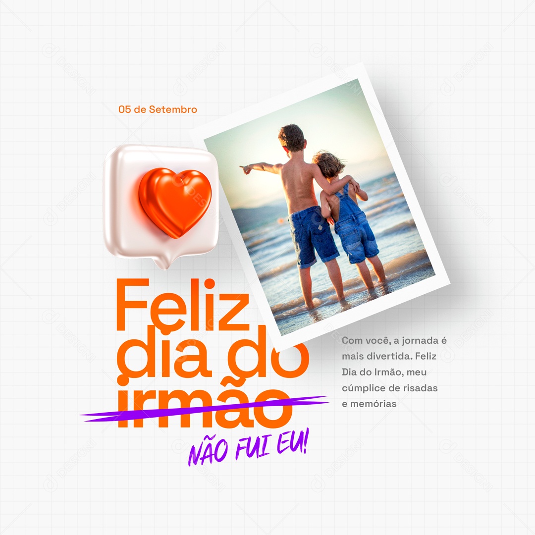 Social Media Risadas e Memórias 05 De Setembro Dia Do Irmão PSD Editável