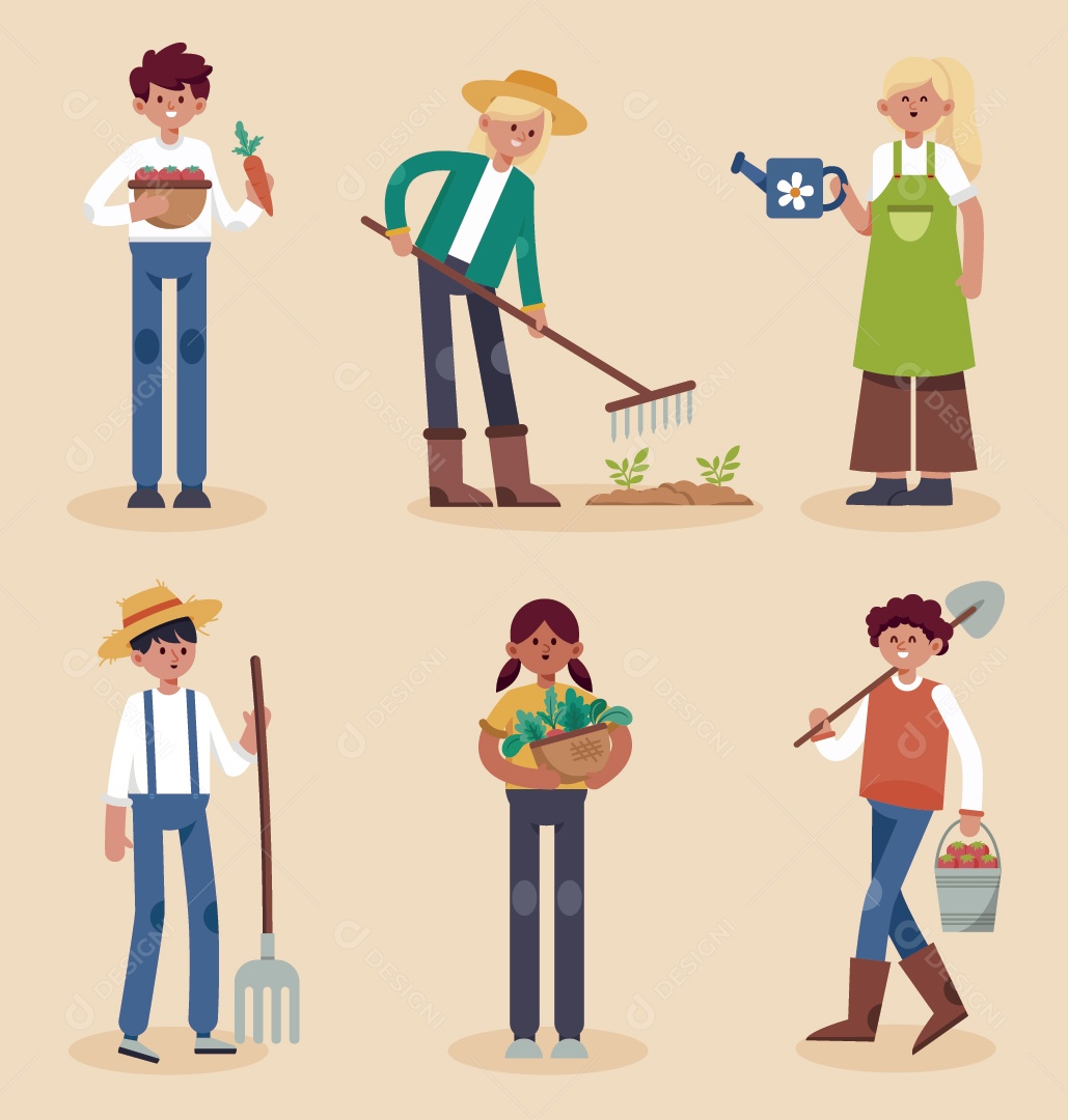 Fazendeiro Ilustração Vetor EPS