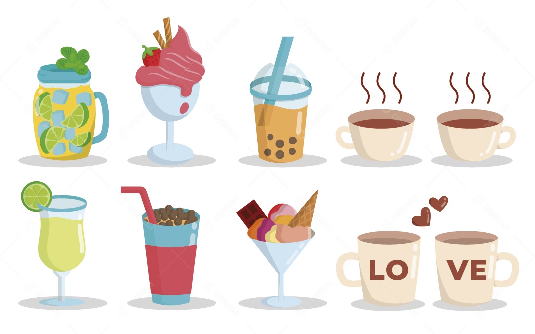 Bebidas Ilustração Vetor EPS