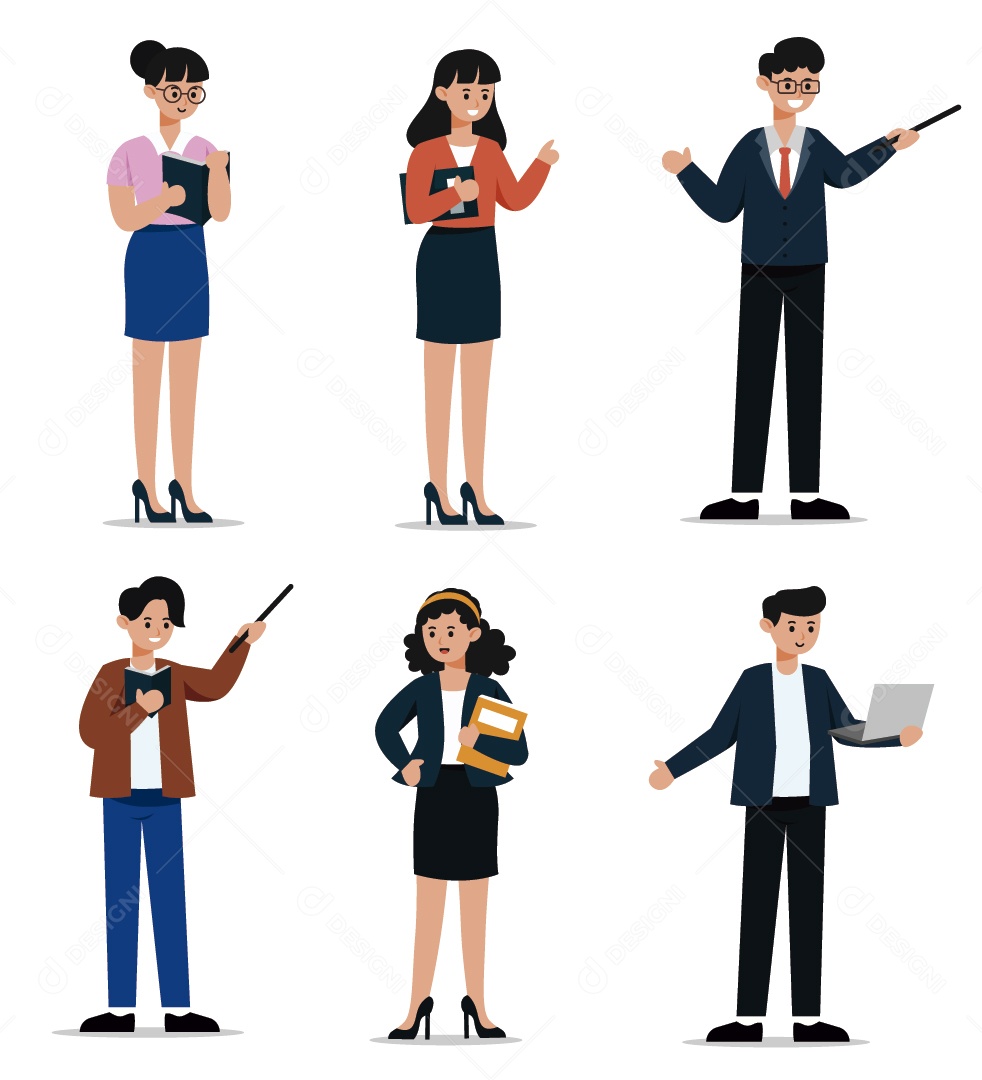 Conjunto de Professores Ilustração Vetor EPS