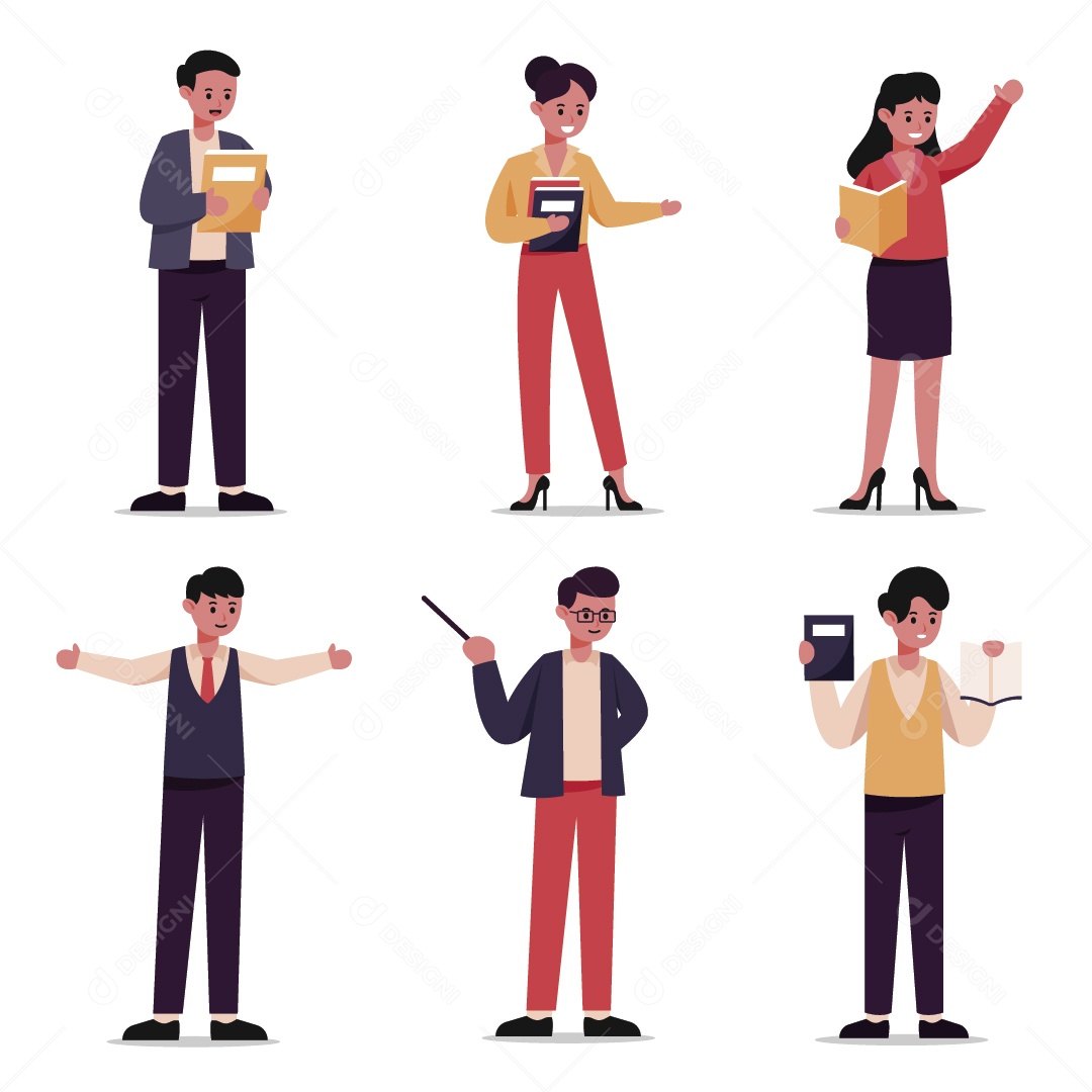 Conjunto de Professores Ilustração Vetor EPS