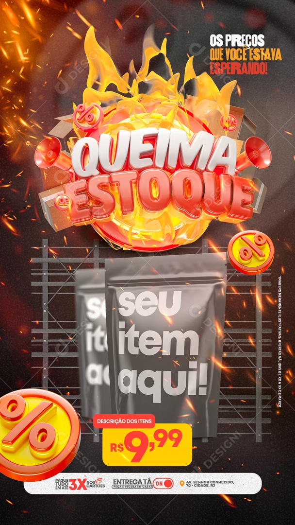 Story Encarte Queima De Estoque Social Media PSD Editável