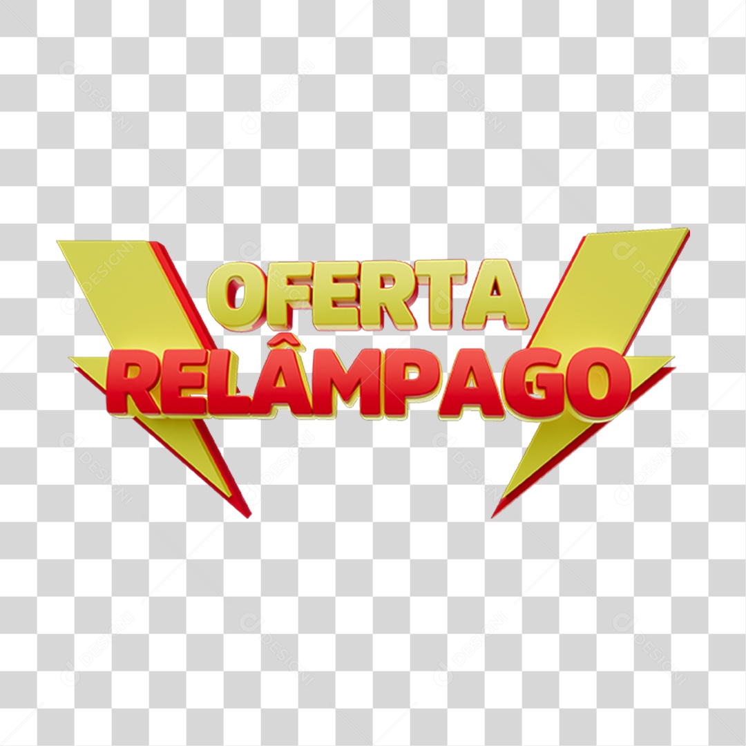 Selo 3D Oferta Relâmpago Para Composição PNG Transparente