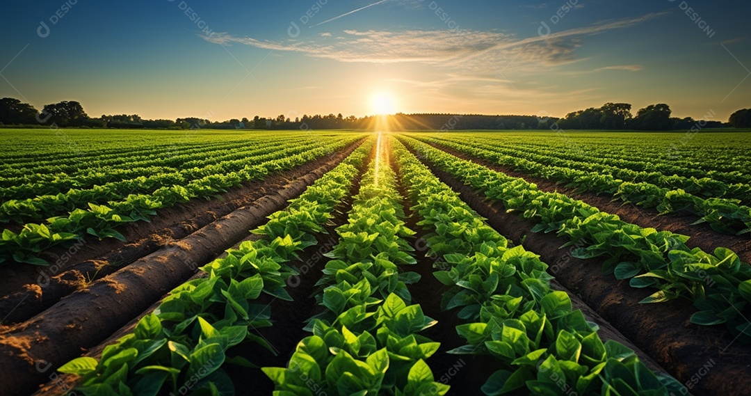 Imagem realista de uma linda lavoura