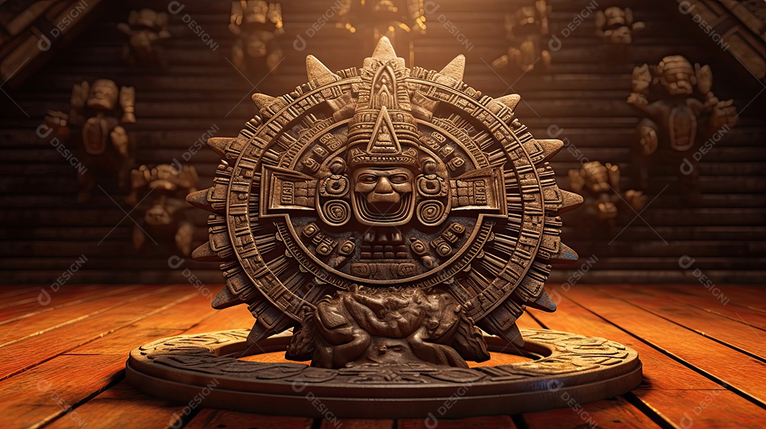 Ilustração do templo asteca