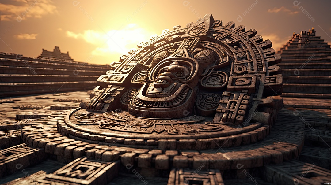 Ilustração da cidade asteca