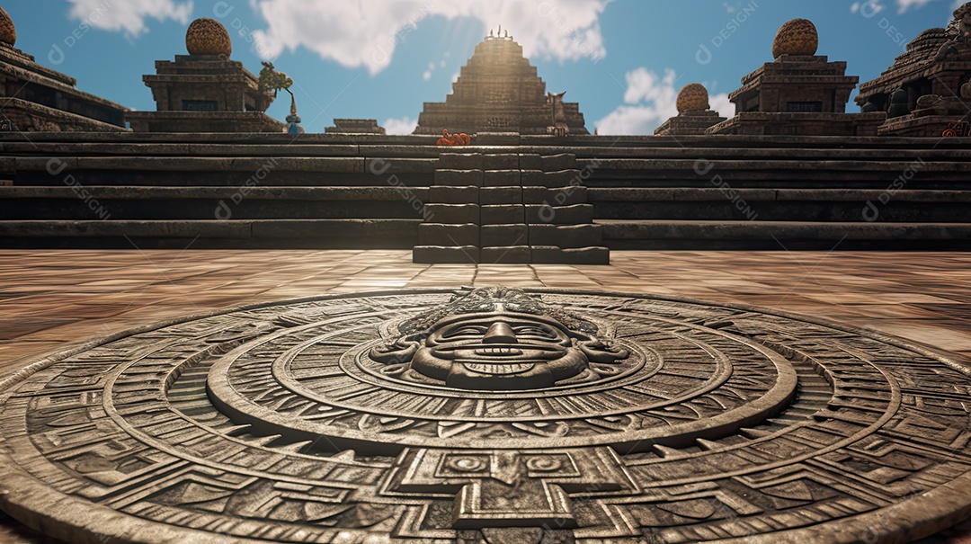 Ilustração da cidade asteca