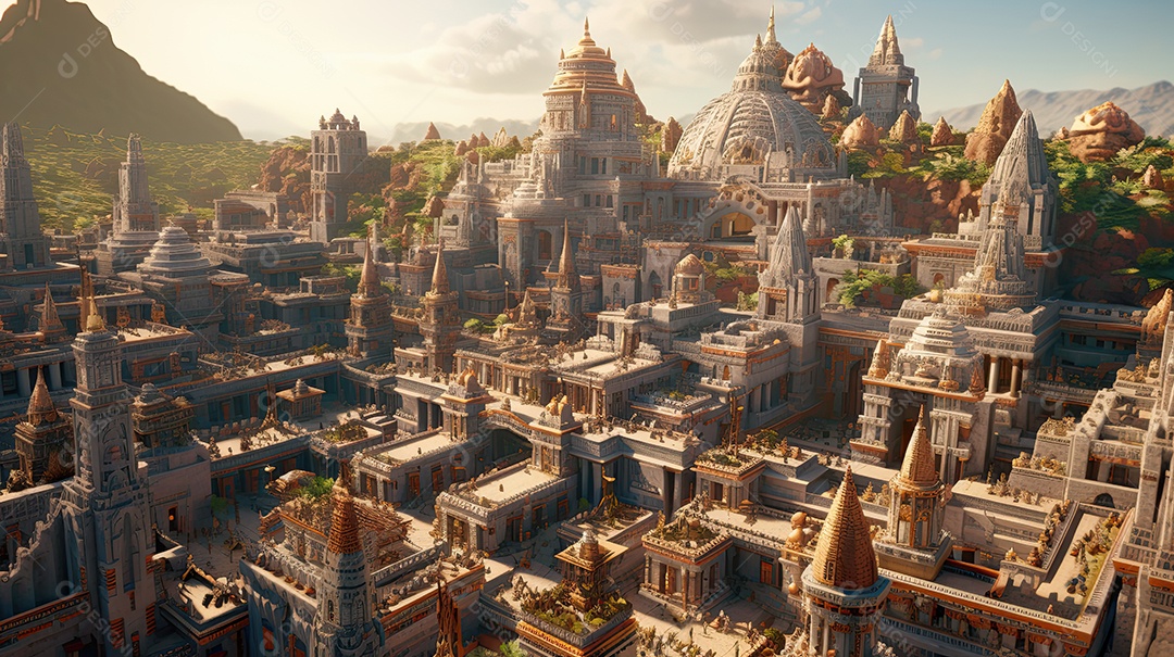 Ilustração da cidade asteca