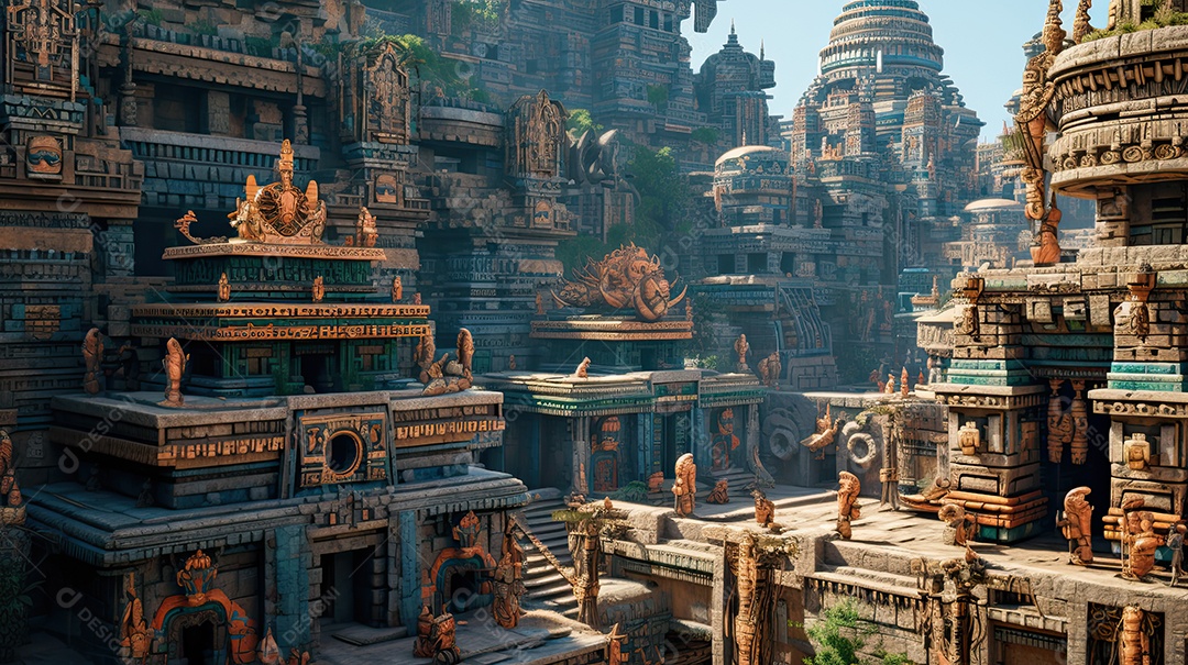 Ilustração da cidade asteca