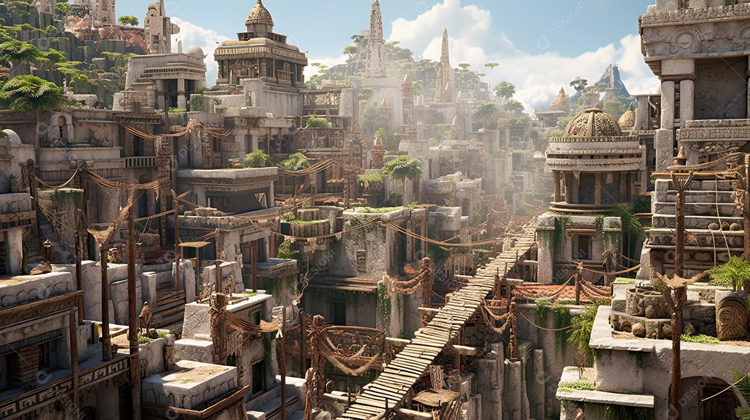 Ilustração da cidade asteca