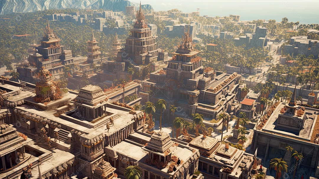 Ilustração da cidade asteca